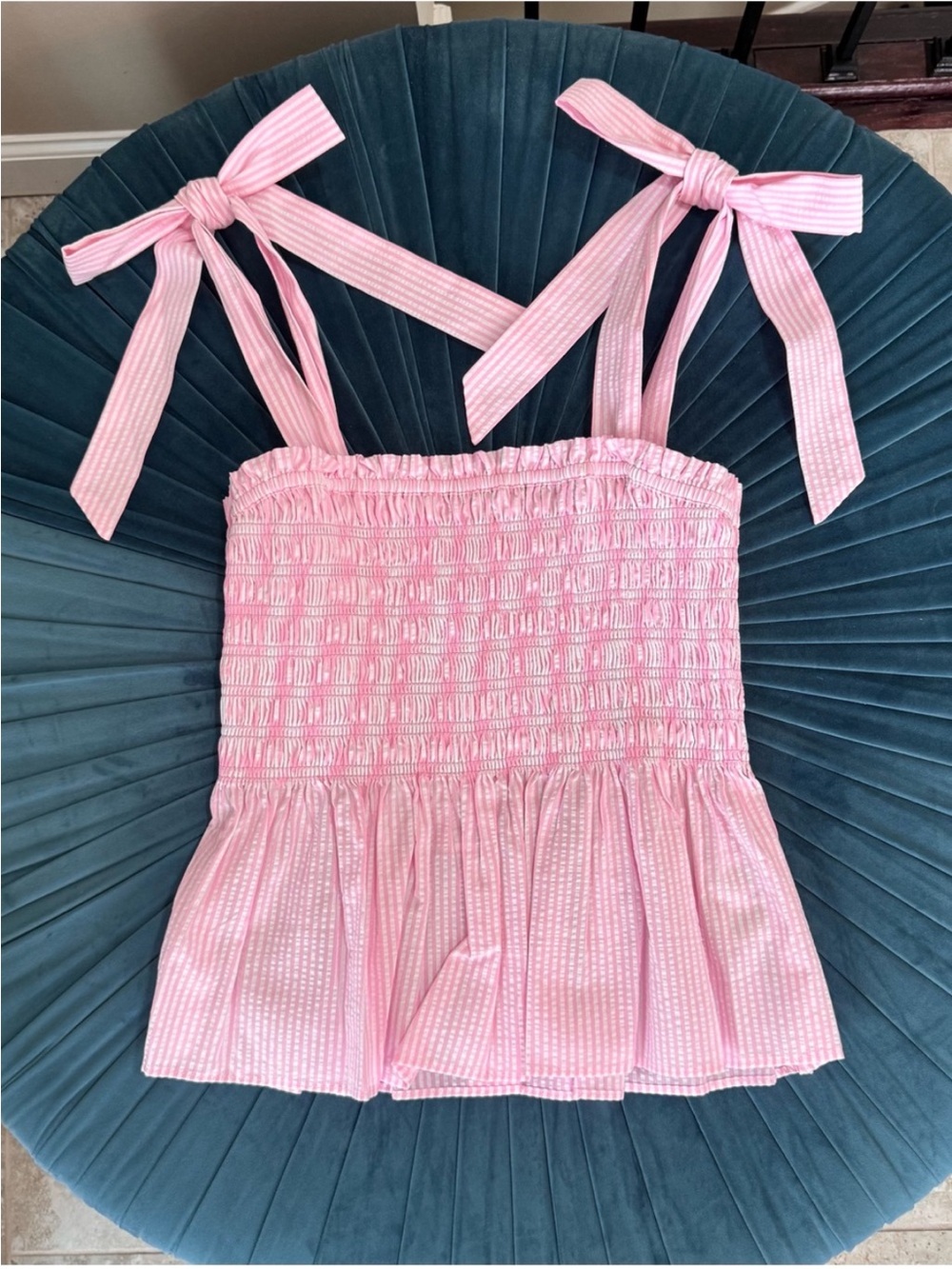 Lilly Pulitzer 🩷Pink Smocked Tie-Strap Mini Dress